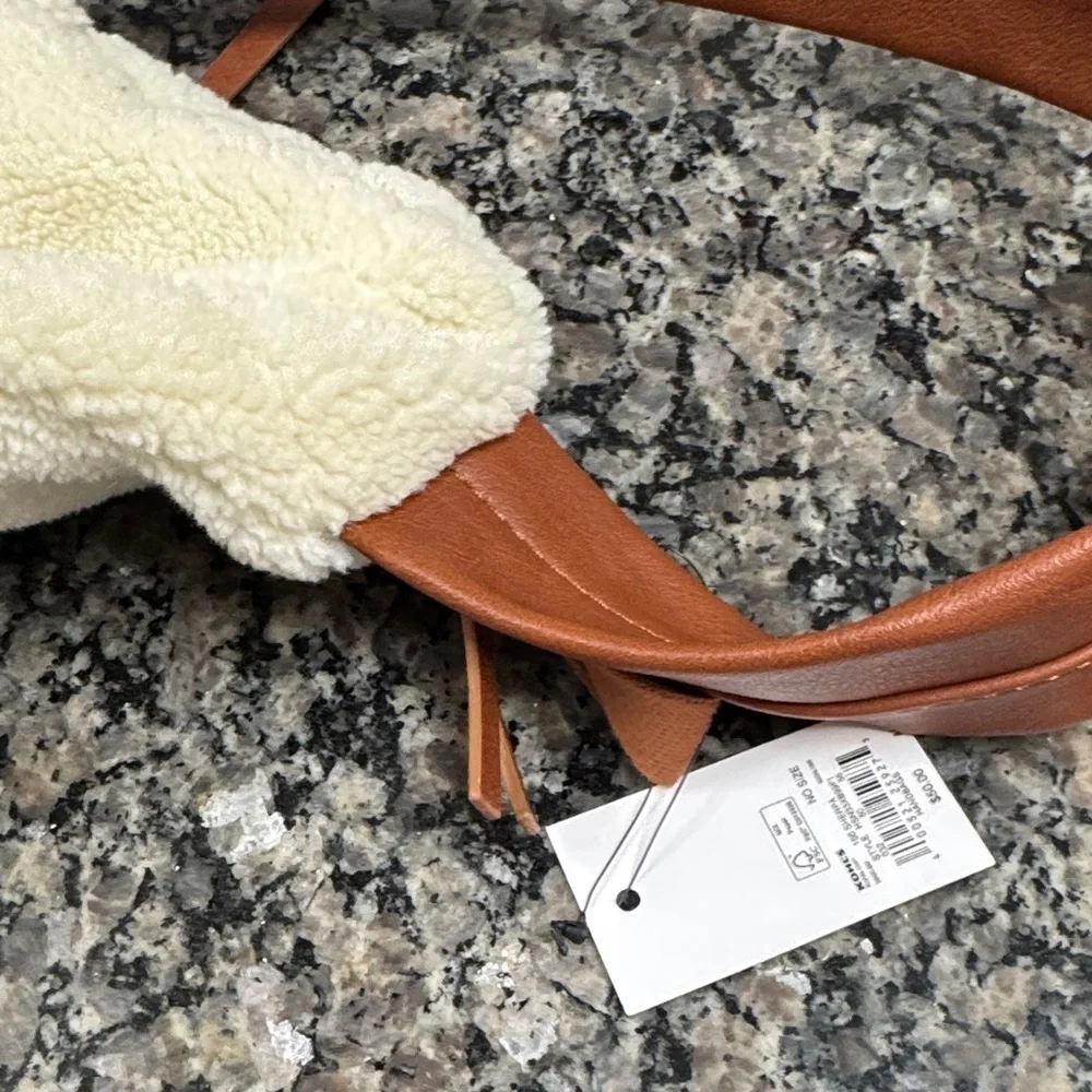 Sonoma Sherpa Cream and Brown Women's sling bag NWT